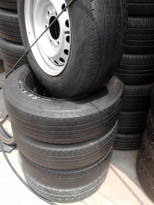 ขายะกะทะล้อ 6 รู พร้อมยาง BRIDGESTONE DURAVIS R611 TEL.081-427-3941