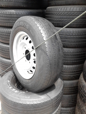 ขายะกะทะล้อ 6 รู พร้อมยาง BRIDGESTONE DURAVIS R611 TEL.081-427-3941