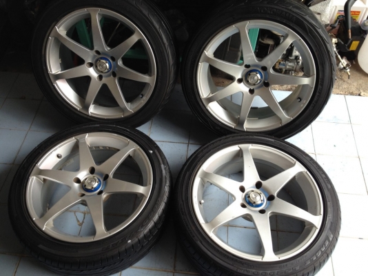 ล้อ RAYS ญี่ปุ่นแแท้ขอบ17หน้า7หลัง8อ๊อฟ35กับ38 5รู114สีเดิมๆสวยๆ