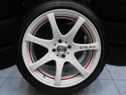 ขายล้อแม็กแต่งขอบ 17(4/100)พร้อมยาง Dunlop 205/45/17 ปลายปี 12/เทิร์นได้-ใส่ฟรีค่ะ