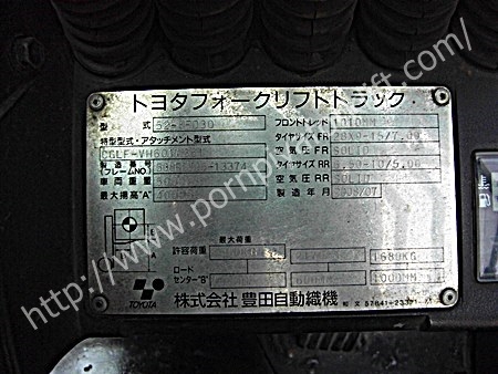 จำหน่ายรถ Forklift TOYOTA 52-8FD30