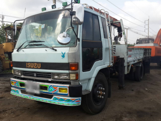 ขายรถบรรทุกหกล้อติดเครน Isuzu rocky เครื่อง 6HE1 - 195 แรง เครนยูนิค 3.5 ตัน