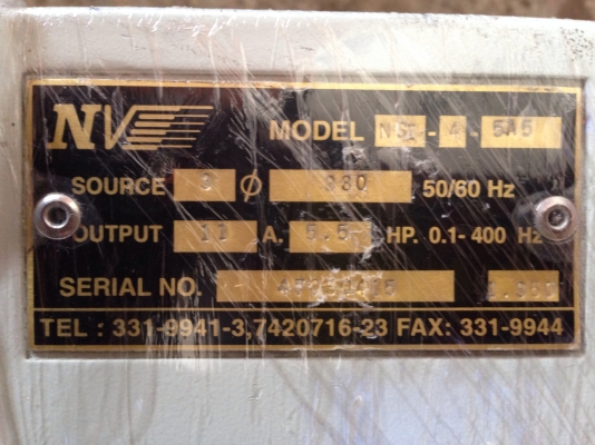 ขาย NV inverter ขนาด 5.5 HP. 380V สภาพสวย พร้อมใช้งาน
