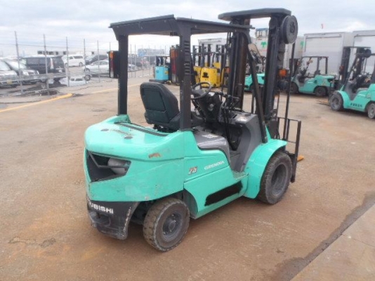 ขายฟอร์คลิฟต์ MITSUBISHI GRANDIA   FD25D  DIESEL (รุ่นใหม่ล่าสุด)  ล้อหน้าคู่  ,เสา FULL FREE  5 เมตร  , FORK SHIFT, MT, เดิมแท้จากญี่ปุ่น !!!!!!