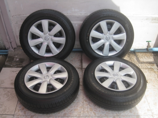 ขายล้อกะทะป้ายแดง nissan almera 14" ยาง bridgestone b250 175/70r14 ยางผลิตสัปดาห์ที่ 44 ปี 13 ตุ่มที่หน้ายางมีทุกเส้นครับ  สนใจติดต่อเล็กคลองสามครับ (081-3747940)