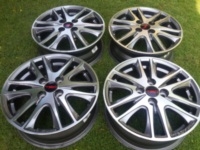 ขายแม็กโต้โยต้า TRD ขอบ 15 x 5 1/2 ( OFF +45 )  หน้าเงา 4ล้อ