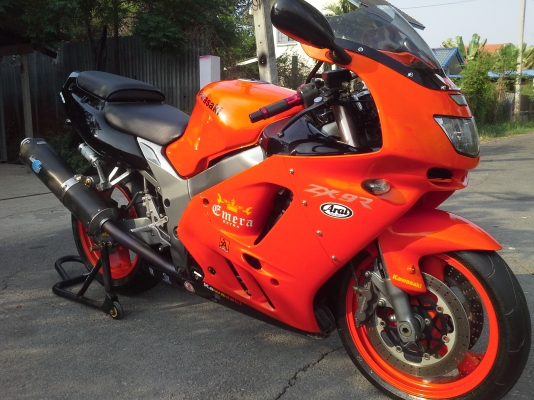 จัดมา Kawasaki ZX9.R900cc.ปี98-99 สีส้มจี๊ด ของแต่งเต็มลำ ท่อไทเทเนี่ยม