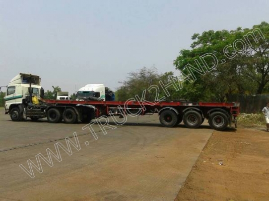 รถบรรทุก 10 ล้อหัวลาก พร้อมหางเทนเลอร์พื้นเรียบ ยี่ห้อ HINO รุ่น FM2PKPA