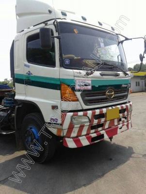 รถบรรทุก 10 ล้อหัวลาก พร้อมหางเทนเลอร์พื้นเรียบ ยี่ห้อ HINO รุ่น FM2PKPA