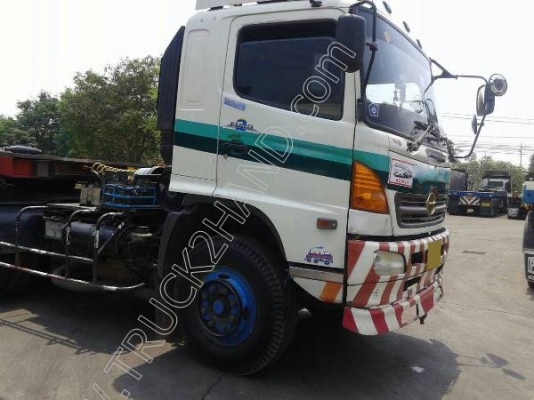 รถบรรทุก 10 ล้อหัวลาก พร้อมหางเทนเลอร์พื้นเรียบ ยี่ห้อ HINO รุ่น FM2PKPA