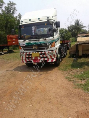 รถบรรทุก 10 ล้อหัวลาก พร้อมหางเทนเลอร์พื้นเรียบ ยี่ห้อ HINO รุ่น FM2PKPA