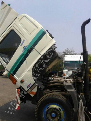 รถบรรทุก 10 ล้อหัวลาก พร้อมหางเทนเลอร์พื้นเรียบ ยี่ห้อ HINO รุ่น FM2PKPA