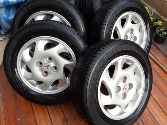 ยางขอบ14 พร้อมแม็กเดิมติดรถ(มิตซูบิชิท้ายเบนซ์)ดอกหนา