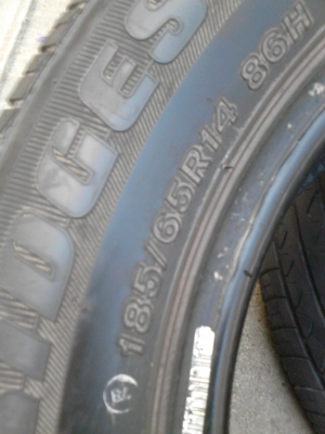 185/65R14 BRIDGESTONE B250 มี 2 เส้น TEL.081-427-3941