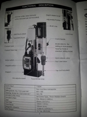 เครื่อง เจาะและ  tap แท่นแม่เหล็ก agp tp 2000 taiwan  auto reward