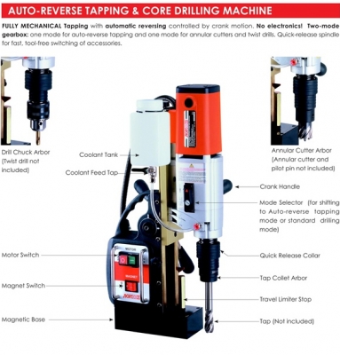 เครื่อง เจาะและ  tap แท่นแม่เหล็ก agp tp 2000 taiwan  auto reward