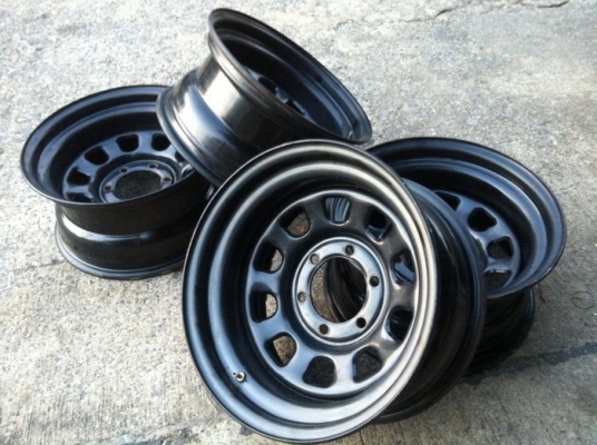 ขายกะทะเหล็กลาย Rock ขอบ16" x 8" ออฟลบ -30  ใส่ 6รู /139.7