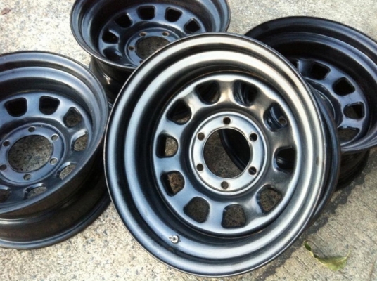 ขายกะทะเหล็กลาย Rock ขอบ16" x 8" ออฟลบ -30  ใส่ 6รู /139.7