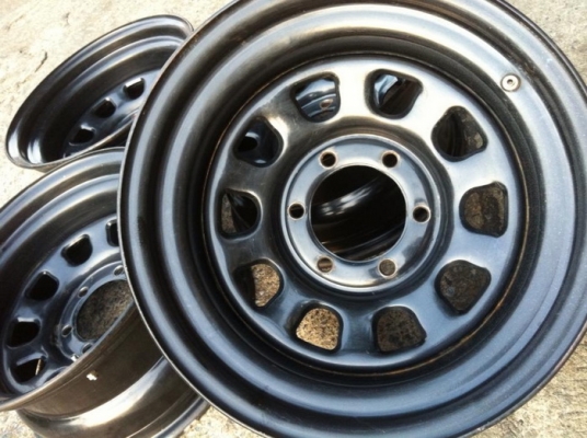 ขายกะทะเหล็กลาย Rock ขอบ16" x 8" ออฟลบ -30  ใส่ 6รู /139.7