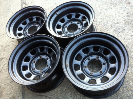 ขายกะทะเหล็กลาย Rock ขอบ16" x 8" ออฟลบ -30  ใส่ 6รู /139.7