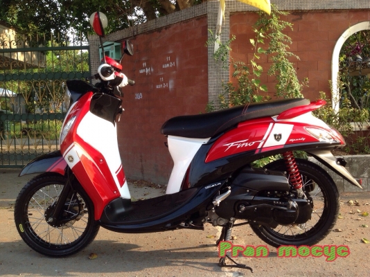 ขายyamaha fino fi สีเเดงขาวดำ  ปี2013