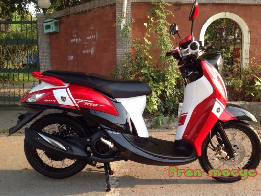 ขายyamaha fino fi สีเเดงขาวดำ  ปี2013