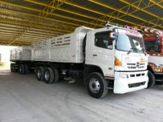 ขายดาวน์ รถบรรทุก 22 ล้อ พ่วงแม่-ลูกดั๊มพ์ ยี่ห้อ HINO MEGA FM1A  344 แรงม้า ปี 2558   *จะวางดาวน์ 600,000 บาท ก็ได้*