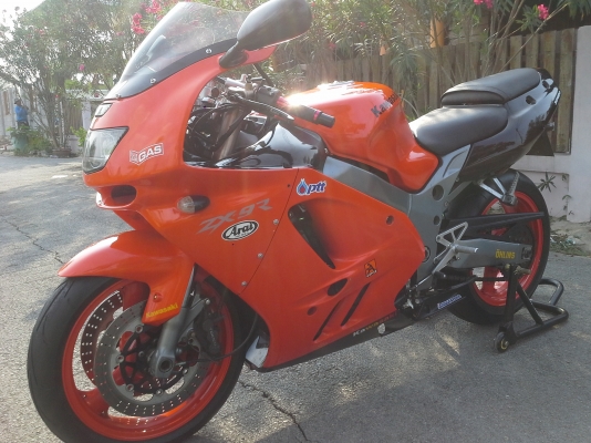 จัดมา Kawasaki ZX9.R900cc.ปี98-99 สีส้มจี๊ด ของแต่งเต็มลำ ท่อไทเทเนี่ยม