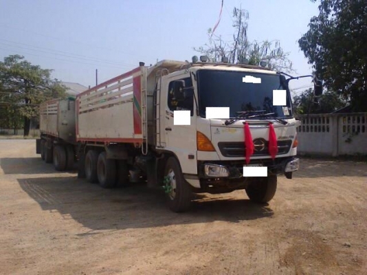 ขายรถสิบล้อ HIno MEGA FM 260 แรงพ่วงแม่ลูก 3คาน ดั้ม อู่หน้าพระลาน  เอกสารพร้อมโอน