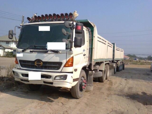 ขายรถสิบล้อ HIno MEGA FM 260 แรงพ่วงแม่ลูก 3คาน ดั้ม อู่หน้าพระลาน  เอกสารพร้อมโอน
