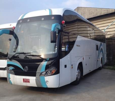 รถบัส 12ม. DIESEL แชสซีนำเข้า ต่อบ้านโป่งและเชิดชัย เบรคแห้ง รีทาดเดอร์