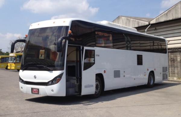 รถบัส 12ม. DIESEL แชสซีนำเข้า ต่อบ้านโป่งและเชิดชัย เบรคแห้ง รีทาดเดอร์