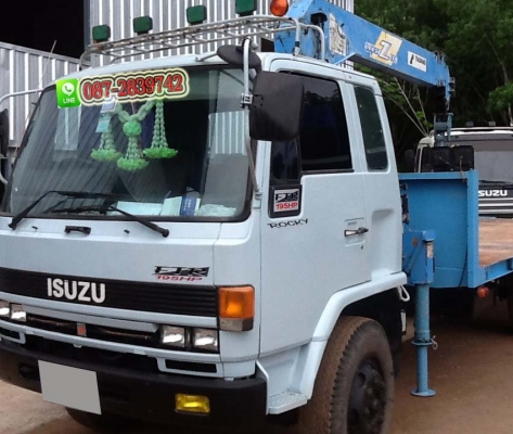 ขายรถ 6 ล้อ ท้ายลาดขนาดใหญ่ ติดเครน TADANO 3 ตัน ยี่ห้อ ISUZU
