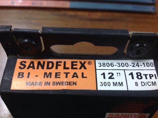 ขายใบเลื่อยตัดเหล็ก SANDVIK 12" 18 TPI , SANDFLEX SUPER HSS BI-METAL