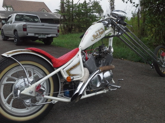 ขาย รถยิงเฟรมสปิงเกอร์หน้ายาว เครื่องVirago 400cc.สภาพสวยครับ