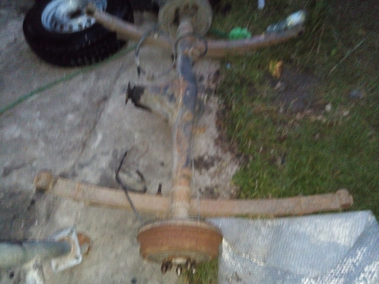 คานหลังไมตี้ พร้อมแหนบ และล้อ ดุมล้อหน้า ดิสเบรค ผ้าเบรคใหม่ หน้าหลัง