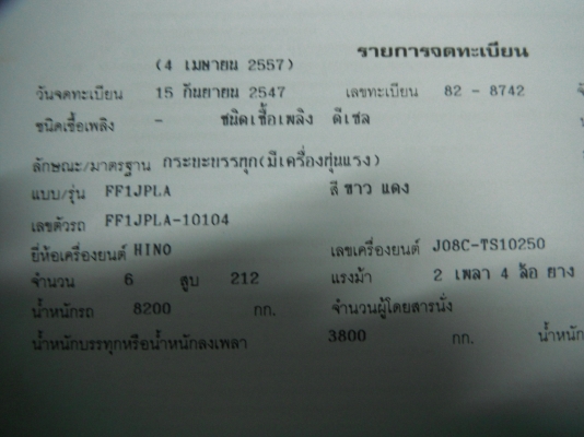 ขายรถบรรทุก6ล้อ เครน5ตัน HINO FF1JPLA ยางดี พร้อมใช้งาน
