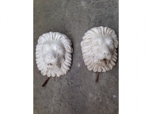 รูปปั้นหัวสิงติดผนังคู่ พ่นน้ำพุแต่งบ้าน แต่งร้านอาหาร