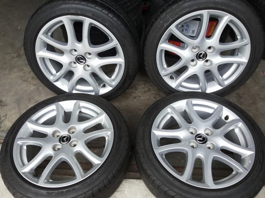 ล้อแม็กซ์มาสด้า2 ขอบ16 ล้อขาวสวยเงาวิ๊งๆ