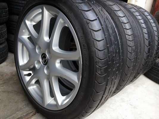 ล้อแม็กซ์มาสด้า2 ขอบ16 ล้อขาวสวยเงาวิ๊งๆ