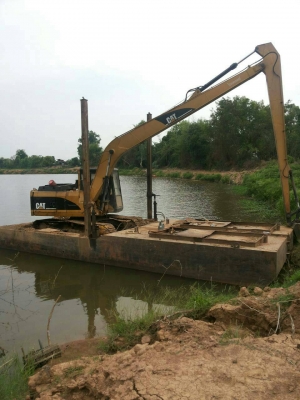 แบคโฮ120บูมยาวพร้อมโป๊ะ