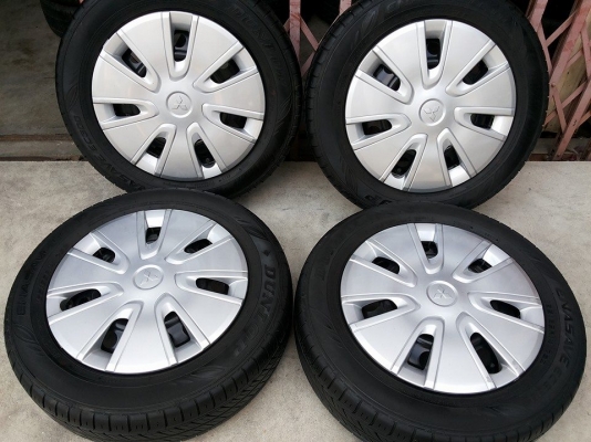 ล้อกะทะมิราจ ยางดันลอป 165 65 14 ยางน้องๆป้ายแดง ใส่แทน 175 65 14 ได้เลย