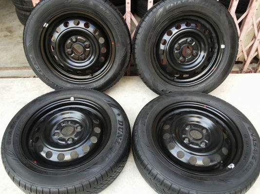 ล้อกะทะมิราจ ยางดันลอป 165 65 14 ยางน้องๆป้ายแดง ใส่แทน 175 65 14 ได้เลย