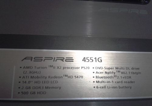 ขายโน๊ตขุ็ค acer asprise 4551