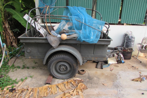 รถพ่วงใช้พ่วงกับ Jeep M38 A1 และ CJ5 มีแผ่นเพลทครบชุด สภาพ 75\% ขาย 138000 บาท สนใจคุยต่อรอง ติดต่อคุณสุวัฒน์ 0837310899