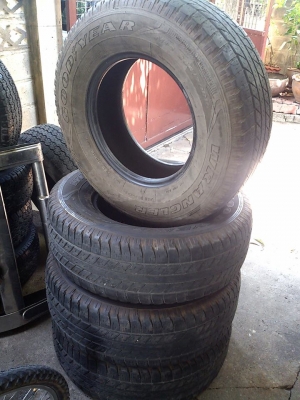 ด่วนนนนน+++ขายยาง Goodyear Wrangler 265/70 ขอบ16 ปี 2012 ยางไม่บวม ดอกยาง 80-90\% 4เส้นขายราคา 6900 บาทสนใจคุยต่อรอง ติดต่อคุณสุวัฒน์ 0837310899