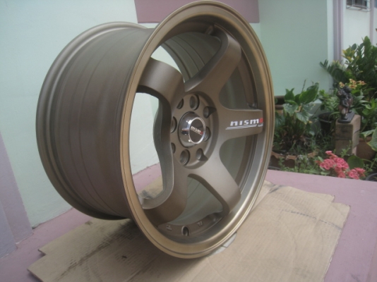 ขายล้อแม็กใหม่ Nismo 15"x8" et25 4รู100/114.3 สีน้ำตาลไหม้ก้านยิงทรายขอบชา  สนใจติดต่อเล็กคลองสามครับ 081-3747940
