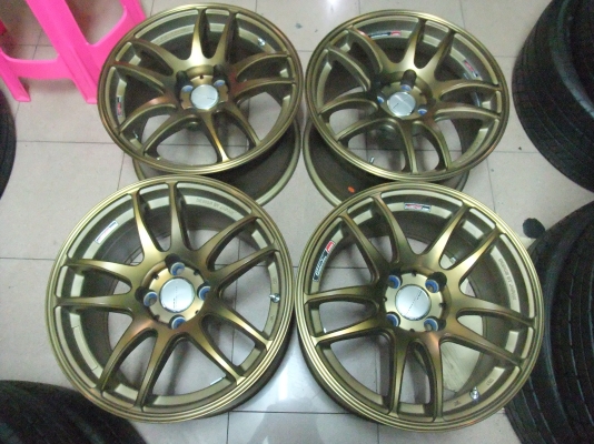 ล้อ Work CrKai WFT ทองแดงยิงทราย(แท้) 4รู100 15นิ้ว กว้าง 8 ออฟ 25