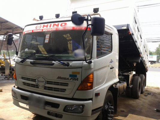 ขายรถพ่วงสิบล้อดัมพ์ Hino Mega เครื่อง 260 แรง ปี 49 กระบะดัมพ์สามมิตรแม่ลูก ลูก 2 เพลา