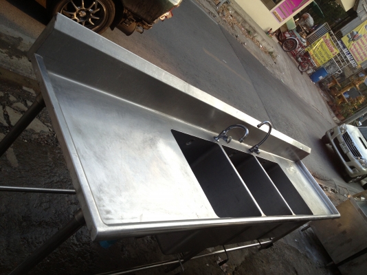 ขายซิ้งค์ล้างจานสเเตนเลส3หลุุมมี 3ตัว